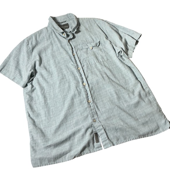 Royal Robbins Other - Royal Robbins Hempline Spaced Button Up Shirt Mens XXL Blue Grid Short Sleeve
